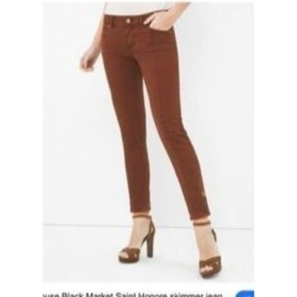 White House Black Market Saint Honore skimmer jean rich mahogany size 8 - Picture 1 of 7